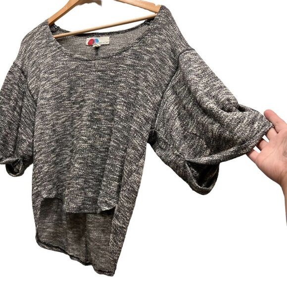 Free People Boxy Oversize Tunic Wide Relax Sleeves Womens Gray Neck Size XS - Picture 3 of 12